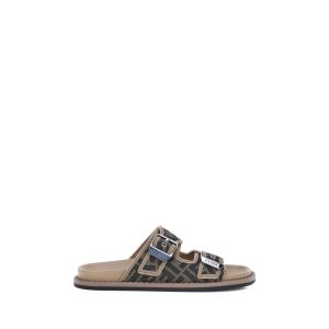 Brown Calf Leather Bos Taurus Flat Sandals