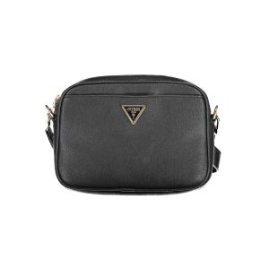 Black Polyurethane Women Shoulder Bag