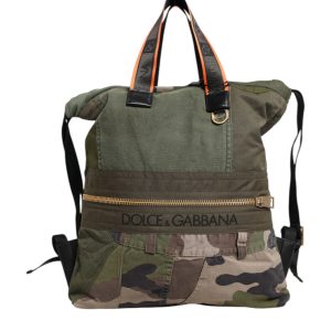 Military Green Patchwork Rucksack Backpack Bag