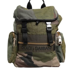 Military Green Patchwork Rucksack Backpack Bag