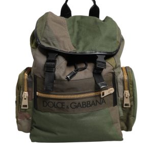 Military Green Patchwork Rucksack Backpack Bag