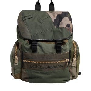 Military Green Patchwork Rucksack Backpack Bag