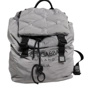 Gray Milano Print Drawstring Travel Backpack Bag