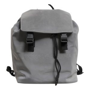Gray Palermo Reflector Buckles Drawstring Backpack Bag
