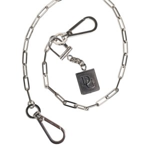 Silver Tone Metal Chain DG Charm Belt Keychain