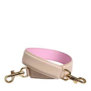 Beige Pink Leather Handbag Accessory Shoulder Strap