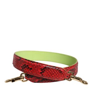 Red Exotic Leather Handbag Accessory Shoulder Strap