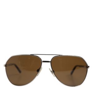 DG2073 Silver Steel Classic Pilot Brown Lens Sunglasses