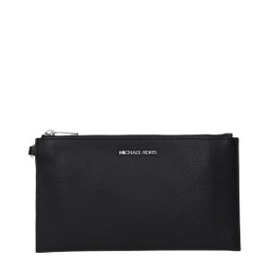 Black Leather Clutch Bag