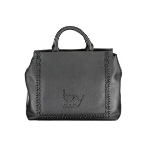 Black Polyurethane Women Handbag