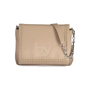 Beige Polyurethane Women's Shoulder Bag