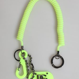 Green Springy Key Holder DG Logo Men's Keychain Keyring