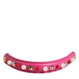 Pink Embellished Leather Bag Handle Women Shoulder Strap