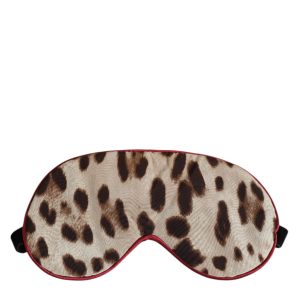 Brown Leopard Print Silk Women Accessory Sleep Eye Mask