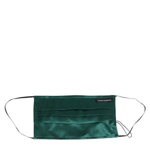 Green Silk Pleated Elastic Ear Strap Face Mask