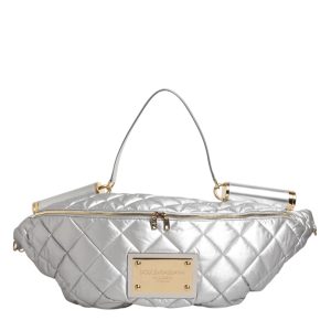 Silver Quilted Filled Crossbody Shoulder Bag SICILY Bag