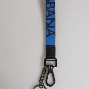 Blue Nylon Logo DG Crown Men's Holder Keychain Keyring