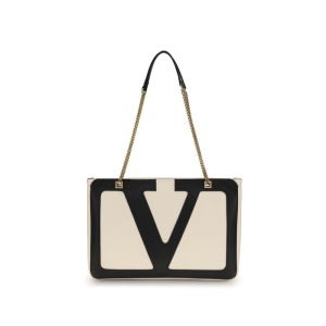 Beige Calf Leather Bos Taurus Shoulder Bag