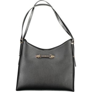 Black Polyurethane Women Handbag