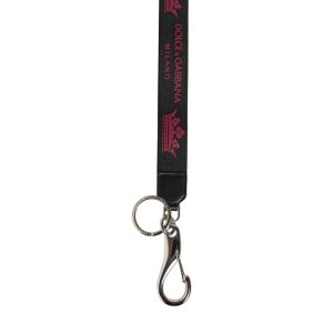 Black Burgundy Nylon DG Logo Crown Holder Keychain Keyring