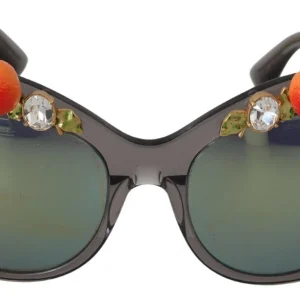 DG4283B Acetate Crystals Orange Appliques Sunglasses