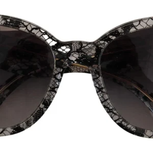 DG4190 Black Lace Acetate Crystal Round Sunglasses
