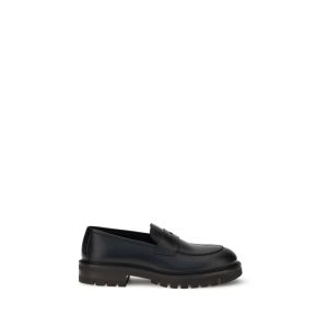 Black Calf Leather Bos Taurus Slip-On Loafers