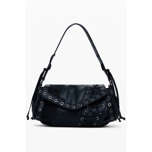 Black Polyethylene Women Handbag