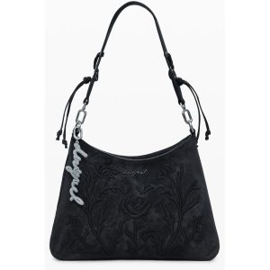 Black Polyurethane Women Handbag