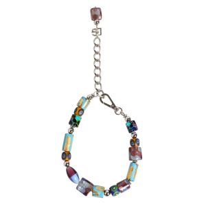 Multicolor Murano Glass Beads Brass Zamak Necklace