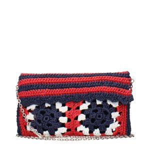Multicolor Raffia Clutch Bag