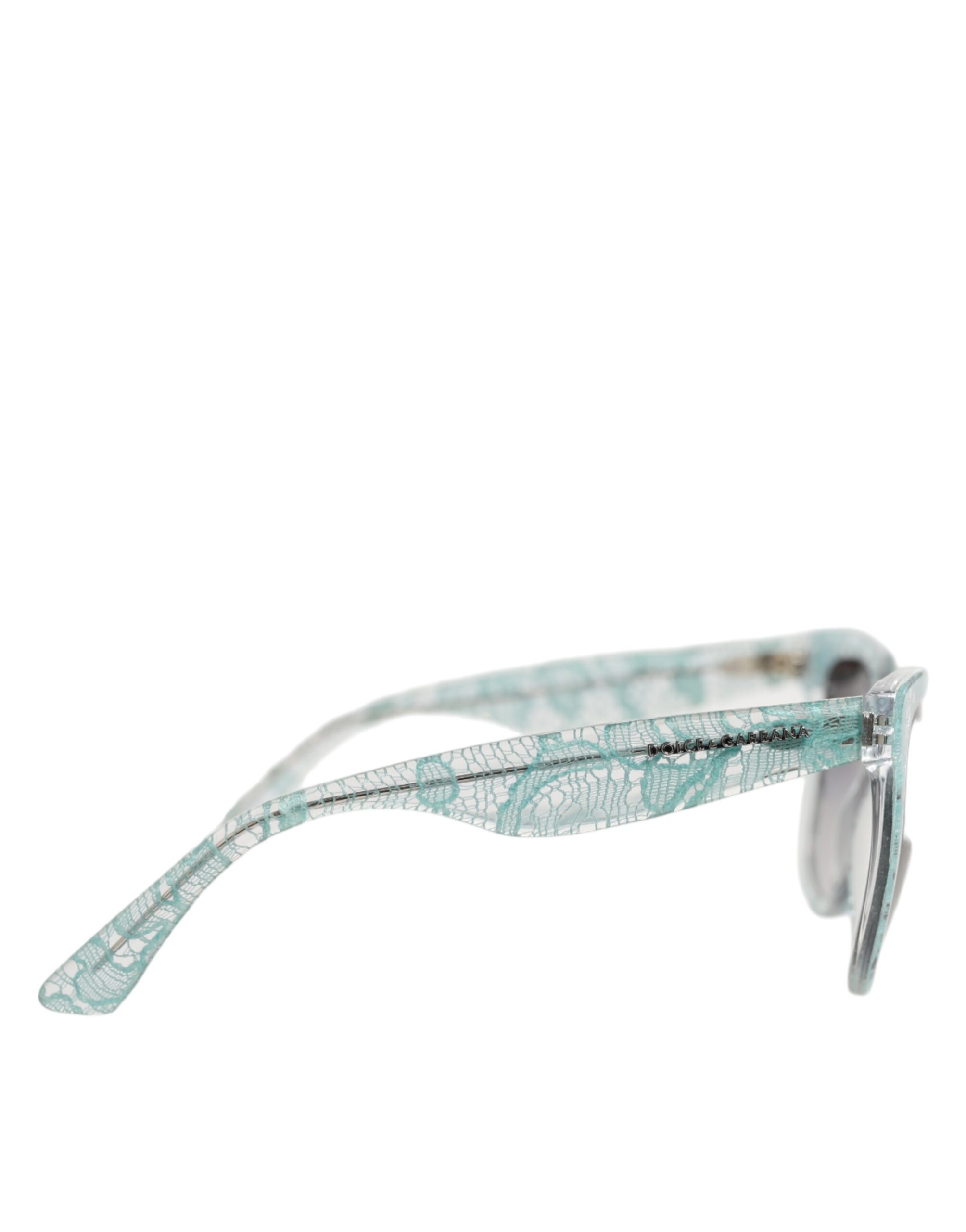 DG4190 Blue Lace Acetate Rectangle Shades Sunglasses - Image 4