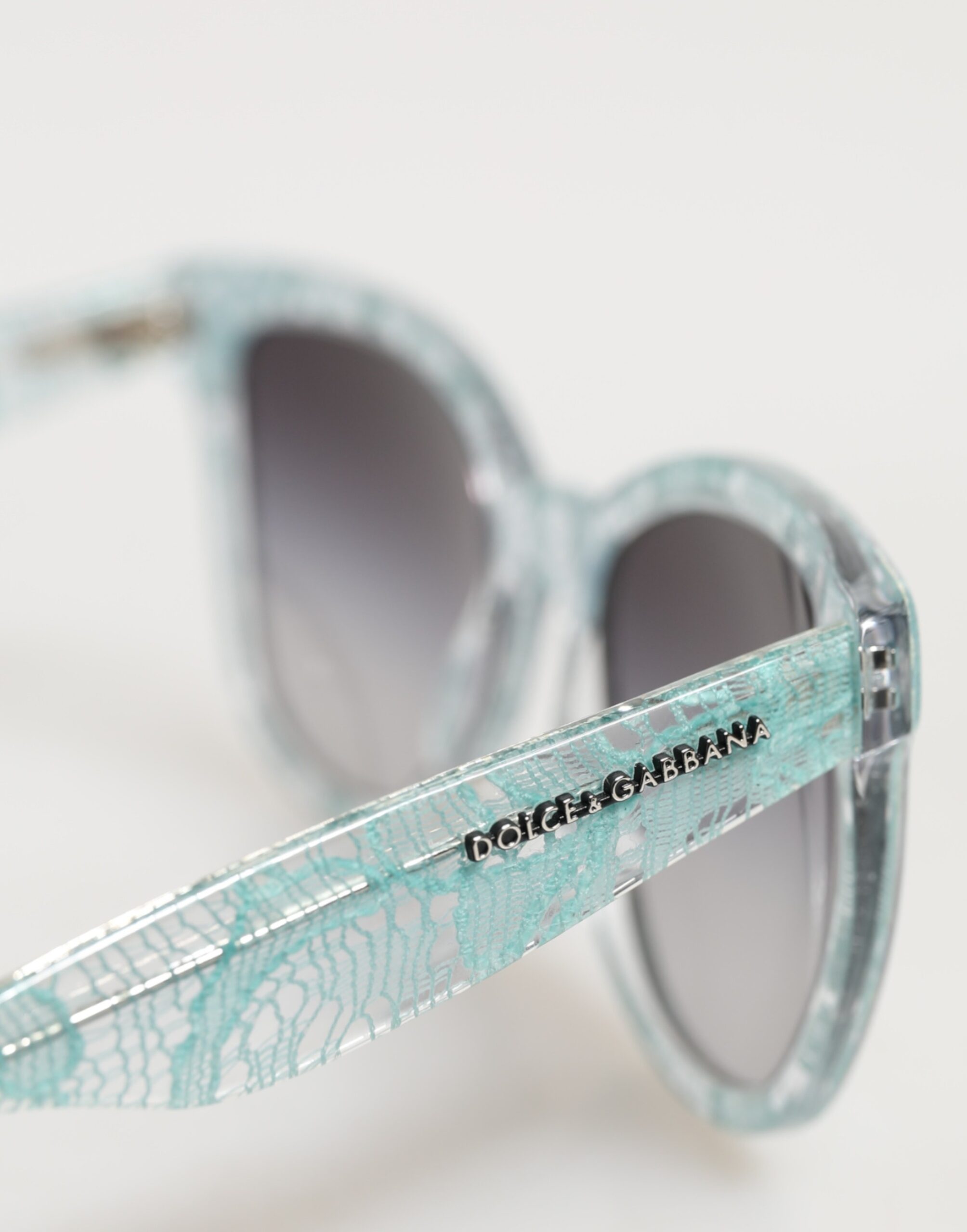 DG4190 Blue Lace Acetate Rectangle Shades Sunglasses - Image 5