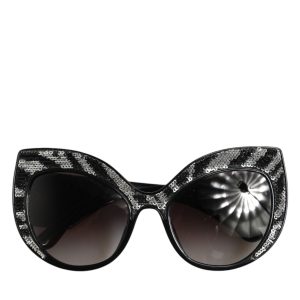 Black Silver Sequin Butterfly Polarized Sunglasses