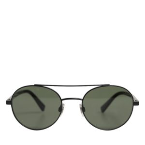 Matte Black Steel Frame Gray Lens Sunglasses