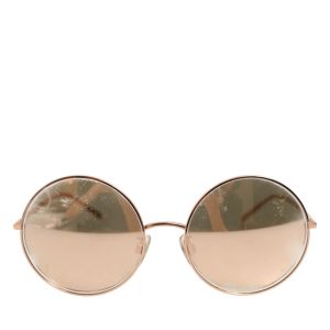 DG2215K Gold Metal Round Shades Eyewear Sunglasses