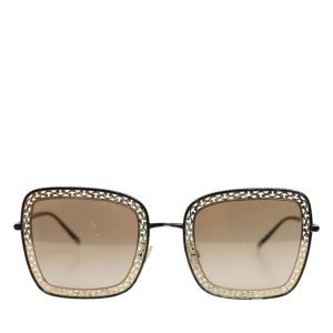 DG2225 Black Gold Lace Frame Brown Gradient Sunglasses