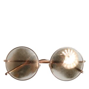 Rose Gold Plated Round Lenses Shades Eyewear Sunglasses