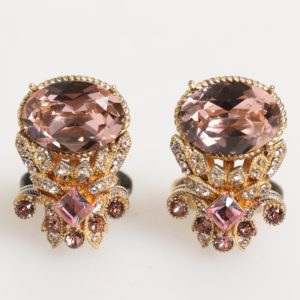 Gold Tone 925 Sterling Silver Crystal Accessory Cufflinks