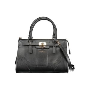 Black Polyurethane Women Handbag