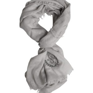 Gray Cashmere Knit Fringes Neck Foulard 67cm x200cm Foulard Scarf