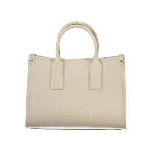 Beige Polyurethane Women Handbag