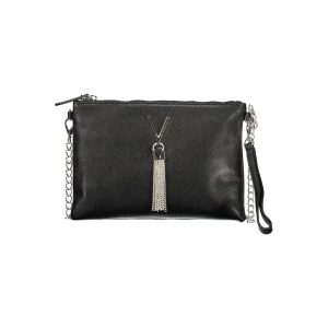 Black Polyurethane Women's Shoulder Bag