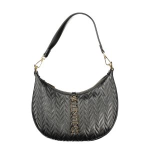 Black Polyurethane Women's Shoulder Bag