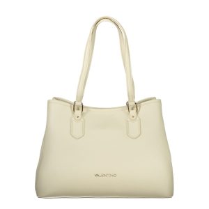 Beige Polyurethane Women Handbag