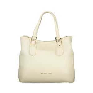 Beige Polyurethane Women Handbag