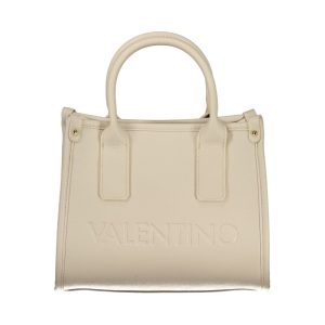 Beige Polyurethane Women Handbag