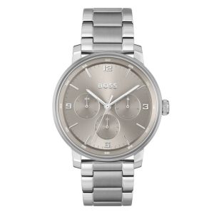 Gray Stainless Steel Dress Watch