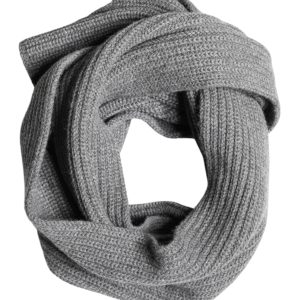 Gray Cashmere Knit Neck Wrap Shawl Scarf