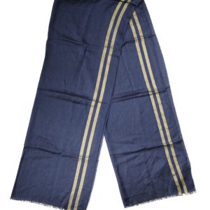 Blue Cashmere Neck Wrap Shawl Fringes Scarf